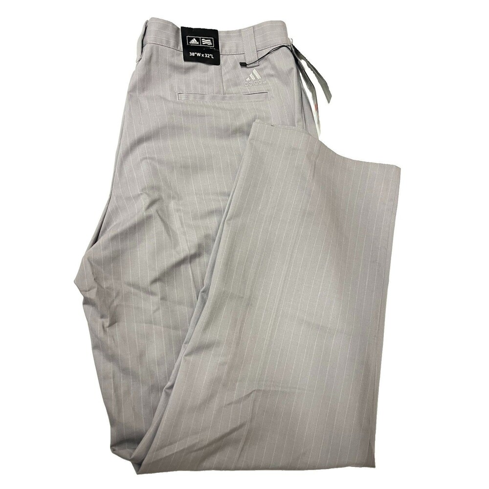 Adidas golf pants Men’s Sz 38/32 grey shadow white activewear NWT